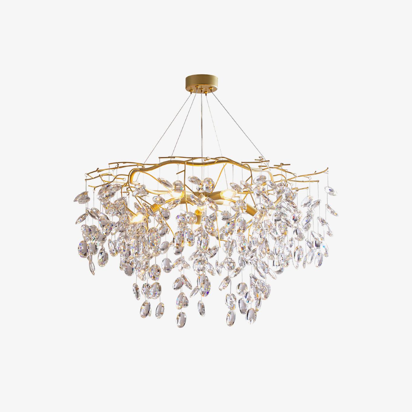 Verona Crystal Cascade Gold Chandelier