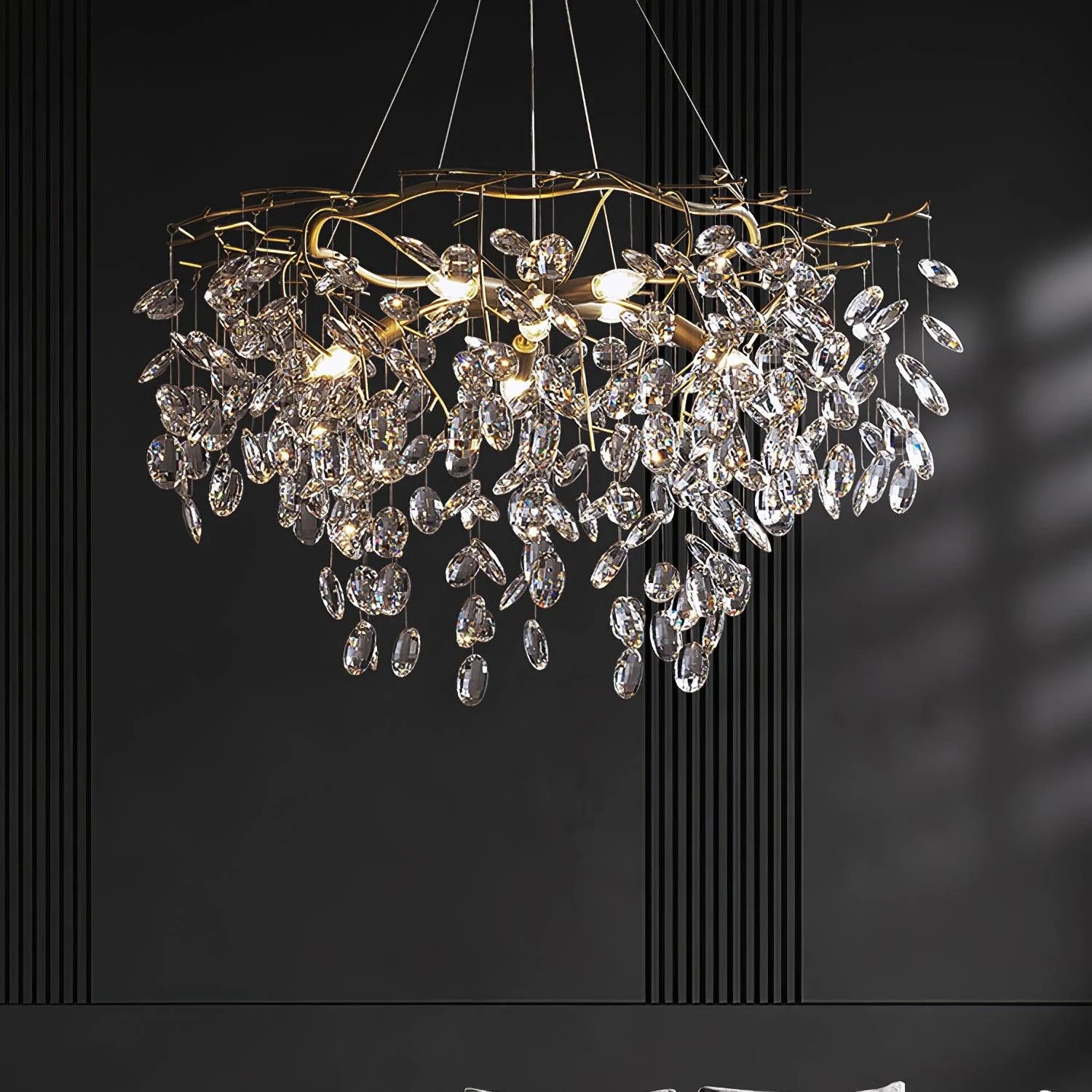 Verona Crystal Cascade Gold Chandelier