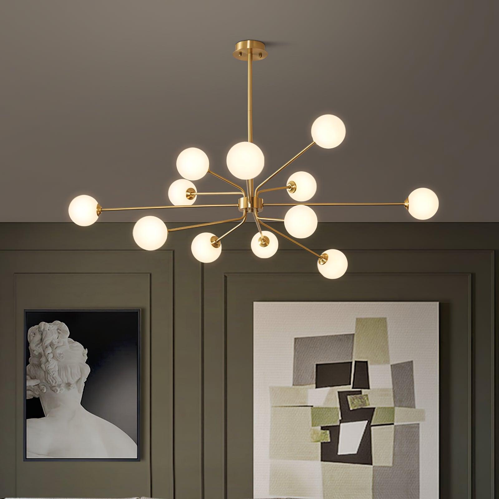 Halo Modern Multi-Arm Glass Globe Chandelier