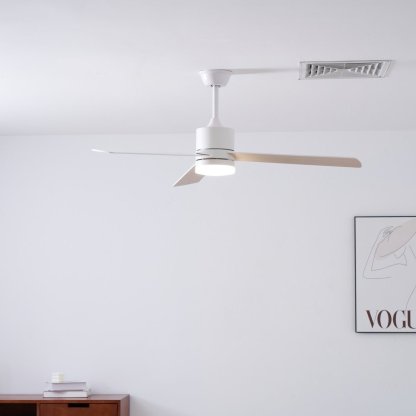 Ventilador Lennox Drift con la luz apagada, mostrando su estética como ventilador.