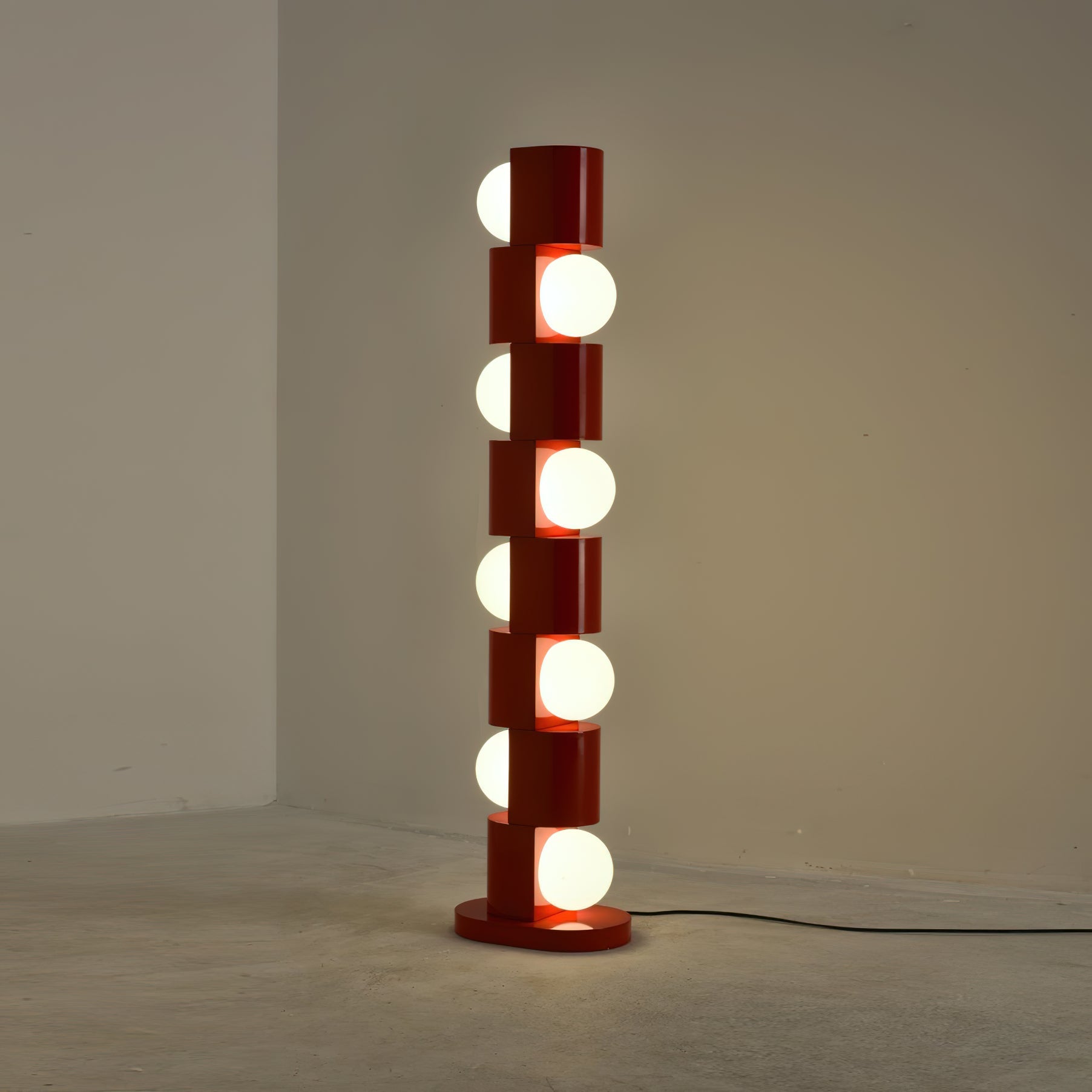 Retro Totem Gloss Red Floor Lamp