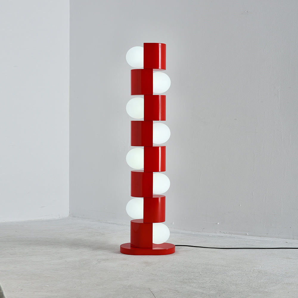 Retro Totem Gloss Red Floor Lamp
