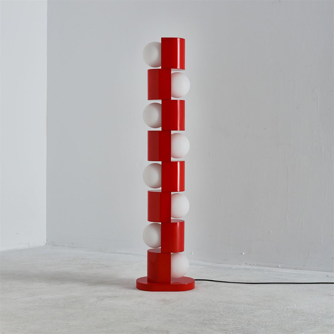 Retro Totem Gloss Red Floor Lamp