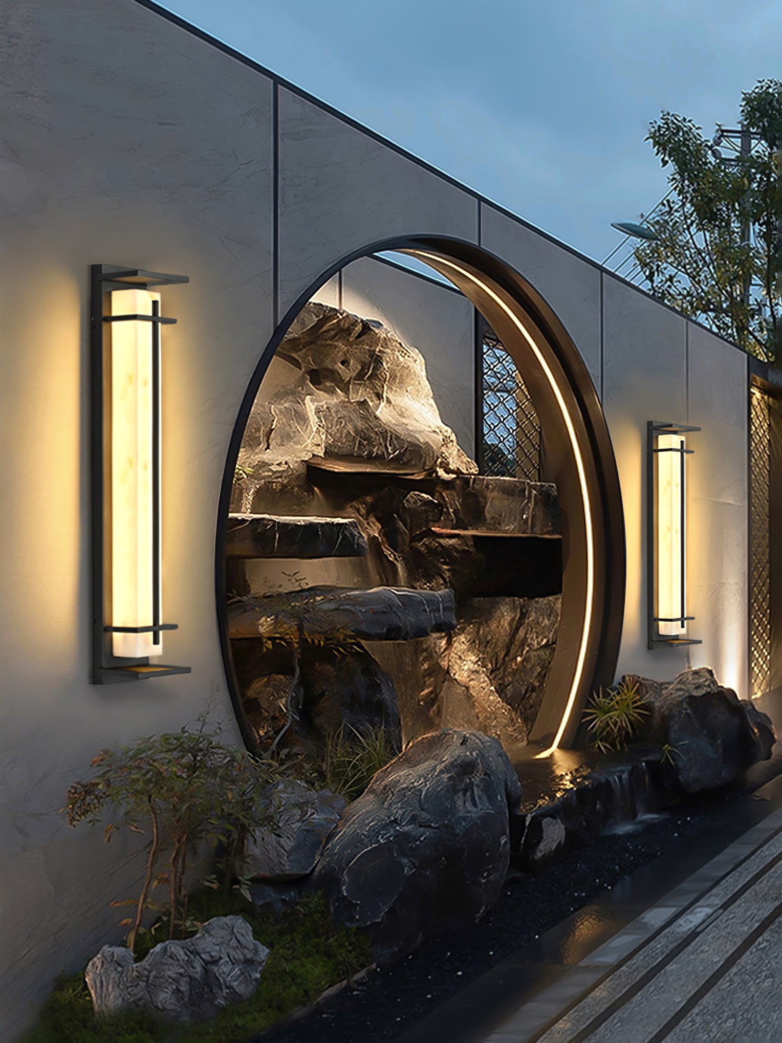 Square Outdoor Alabaster Aplique