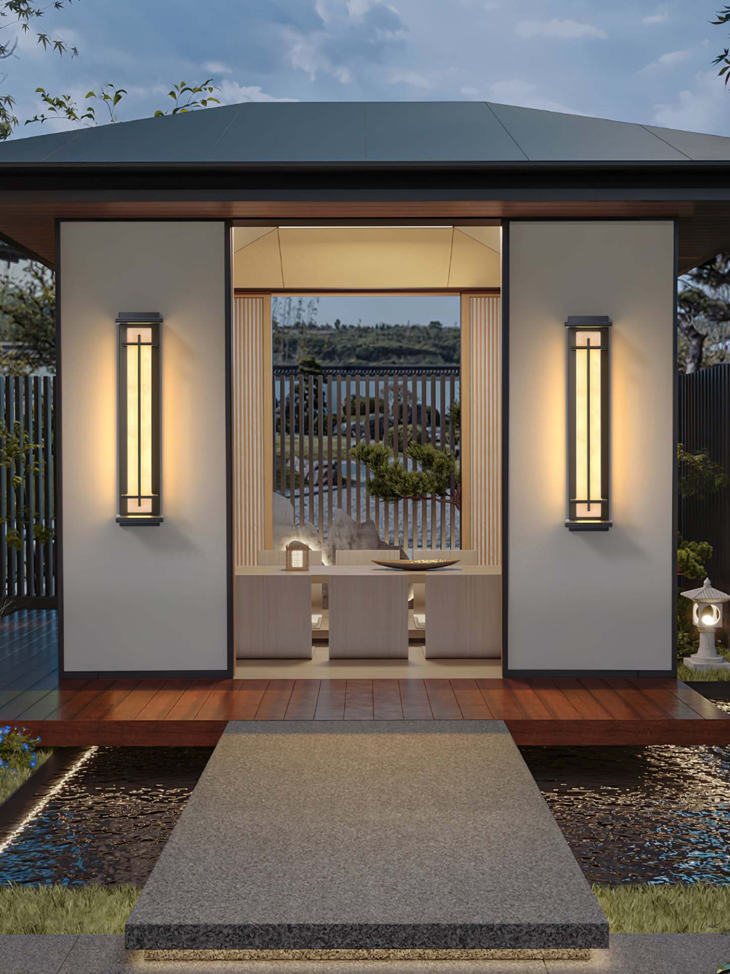 Square Outdoor Alabaster Aplique