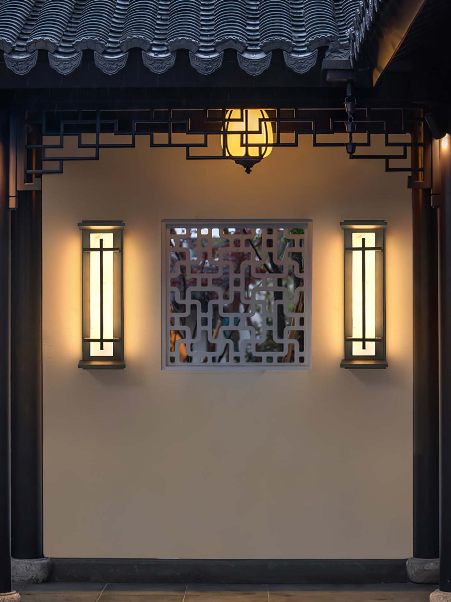 Square Outdoor Alabaster Aplique