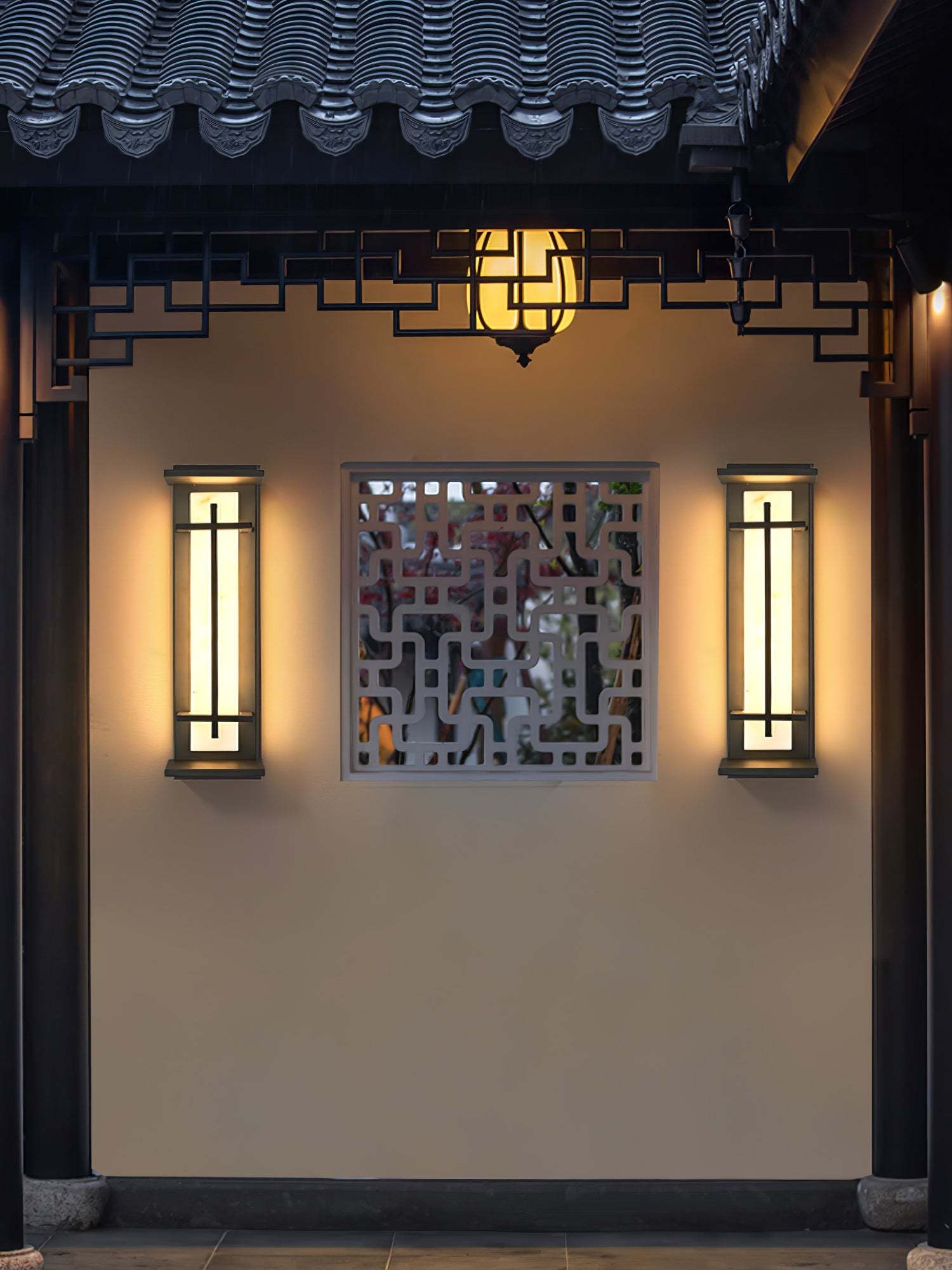 Square Outdoor Alabaster Aplique