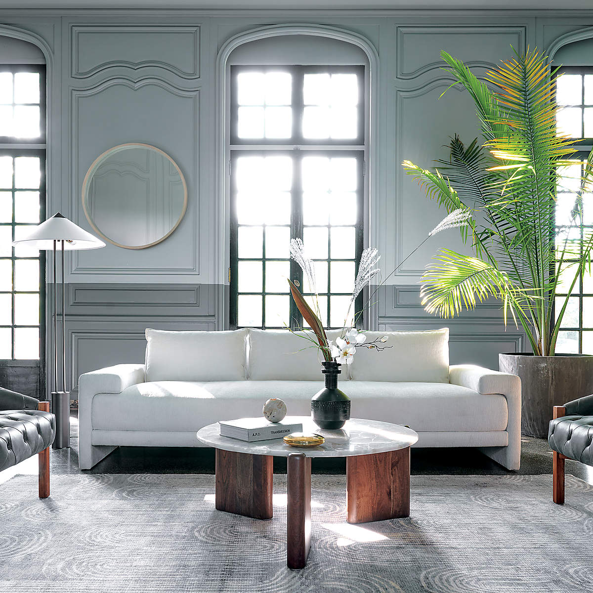 Axis Twin Post Cone Shade Metal Floor Lamp