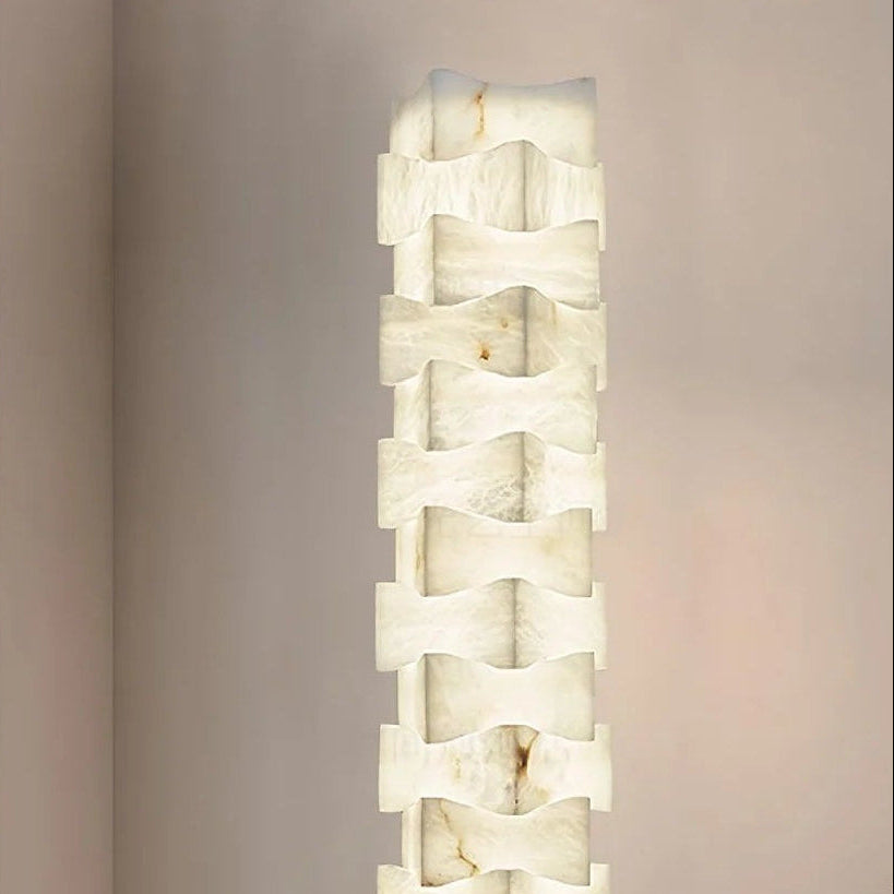 Dune Stacked Alabaster Squares Floor Lamp