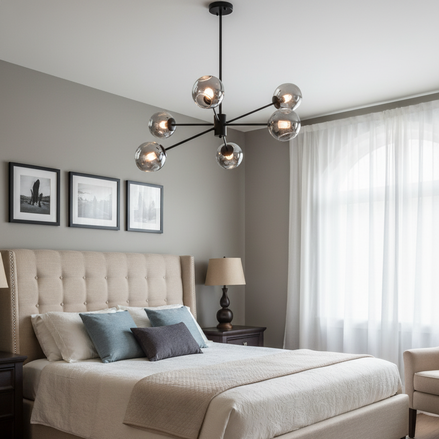 Axis Geometric Smoked Glass Chandelier