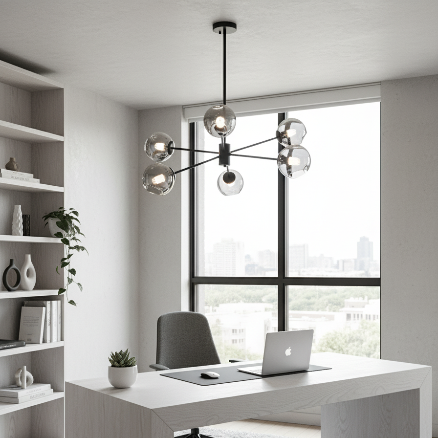 Axis Geometric Smoked Glass Chandelier