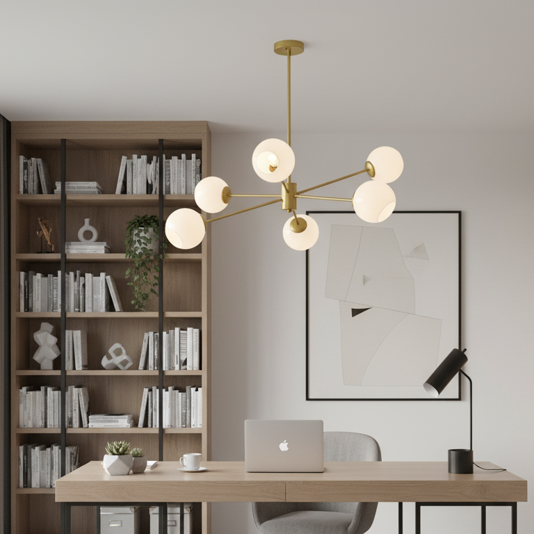 Axis Geometric Smoked Glass Chandelier