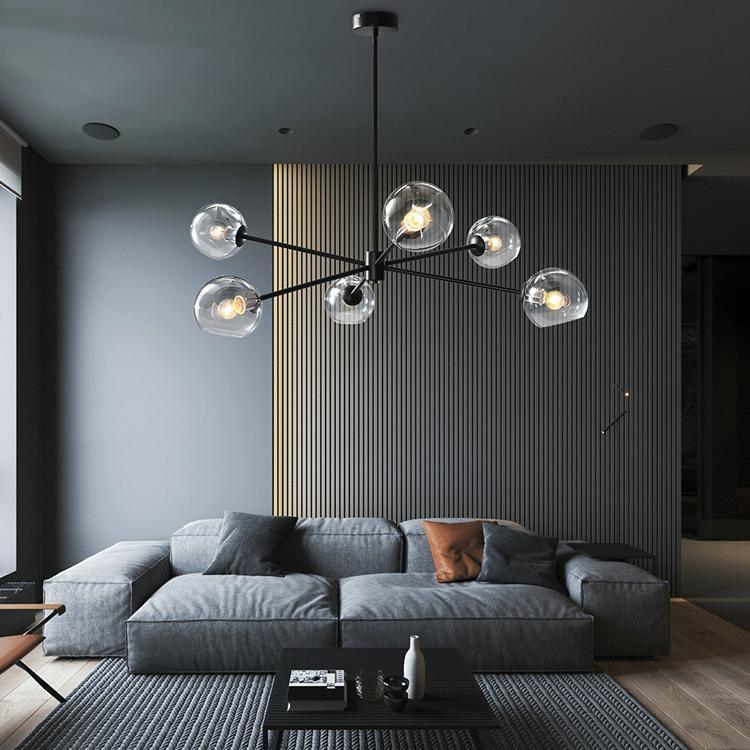 Axis Geometric Smoked Glass Chandelier