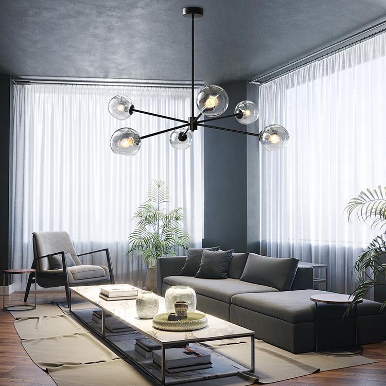 Axis Geometric Smoked Glass Chandelier