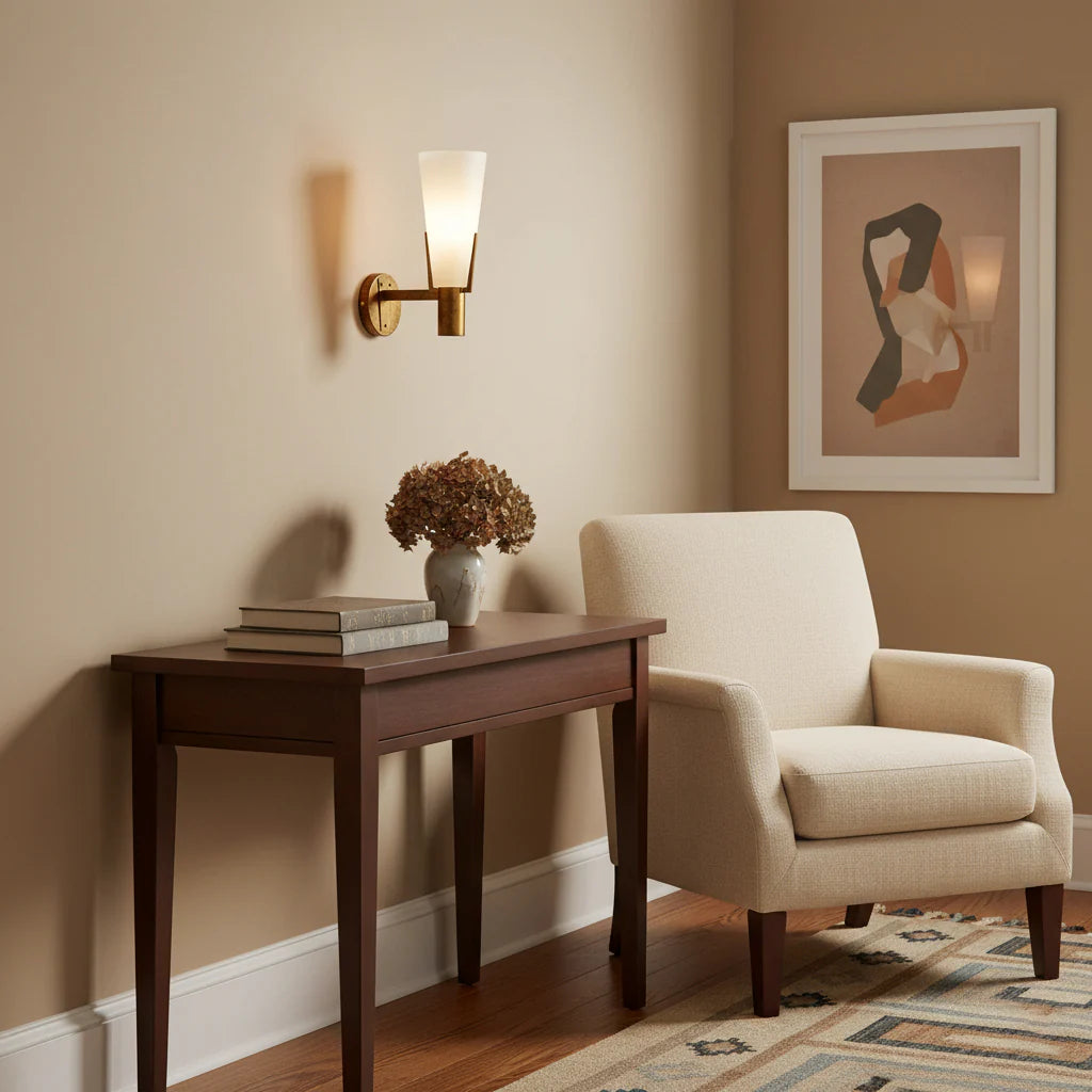 Axis Brass Glass Cone Wall Light