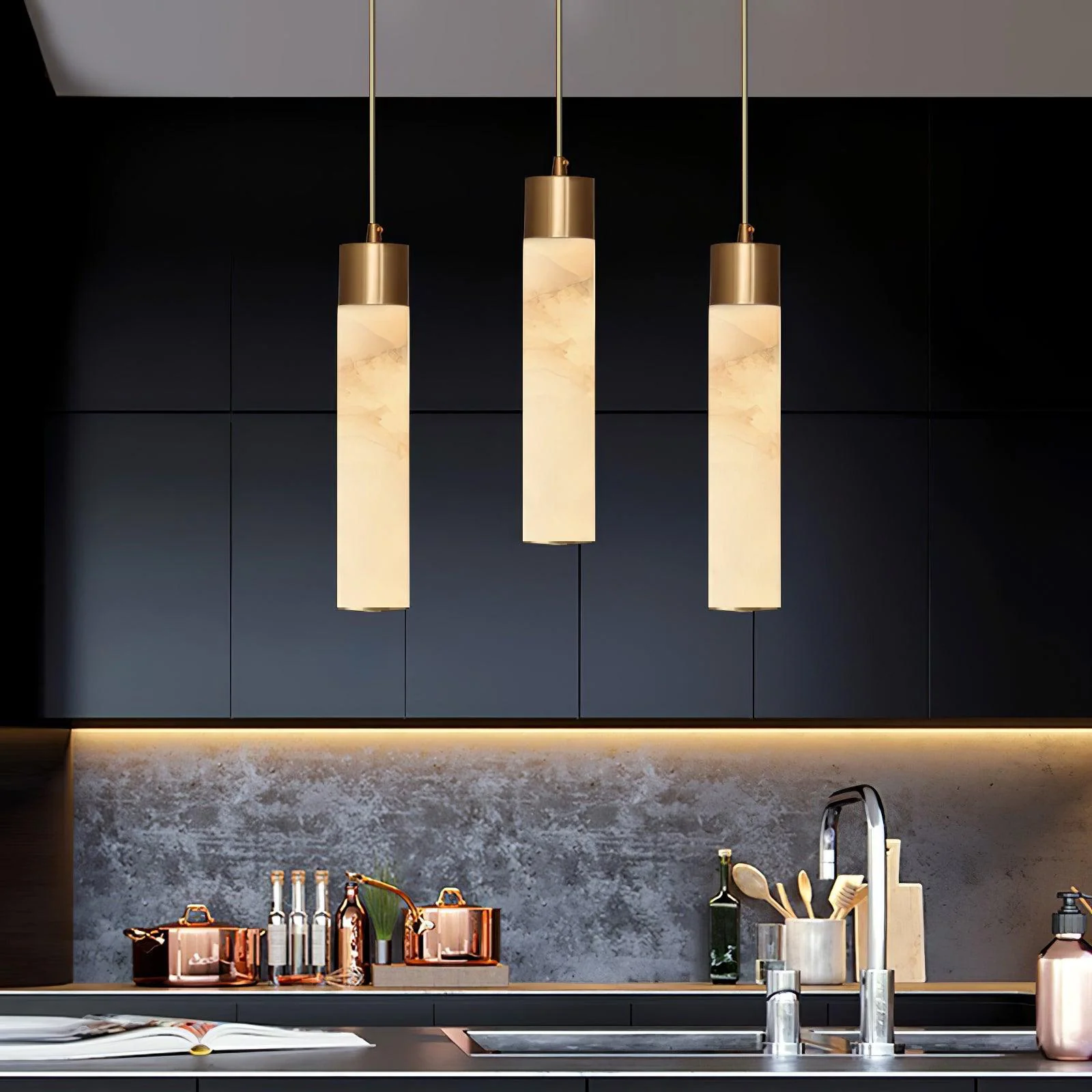 Hailie Modern Brass Resin Pendant Light Living Room Bedroom Bathroom
