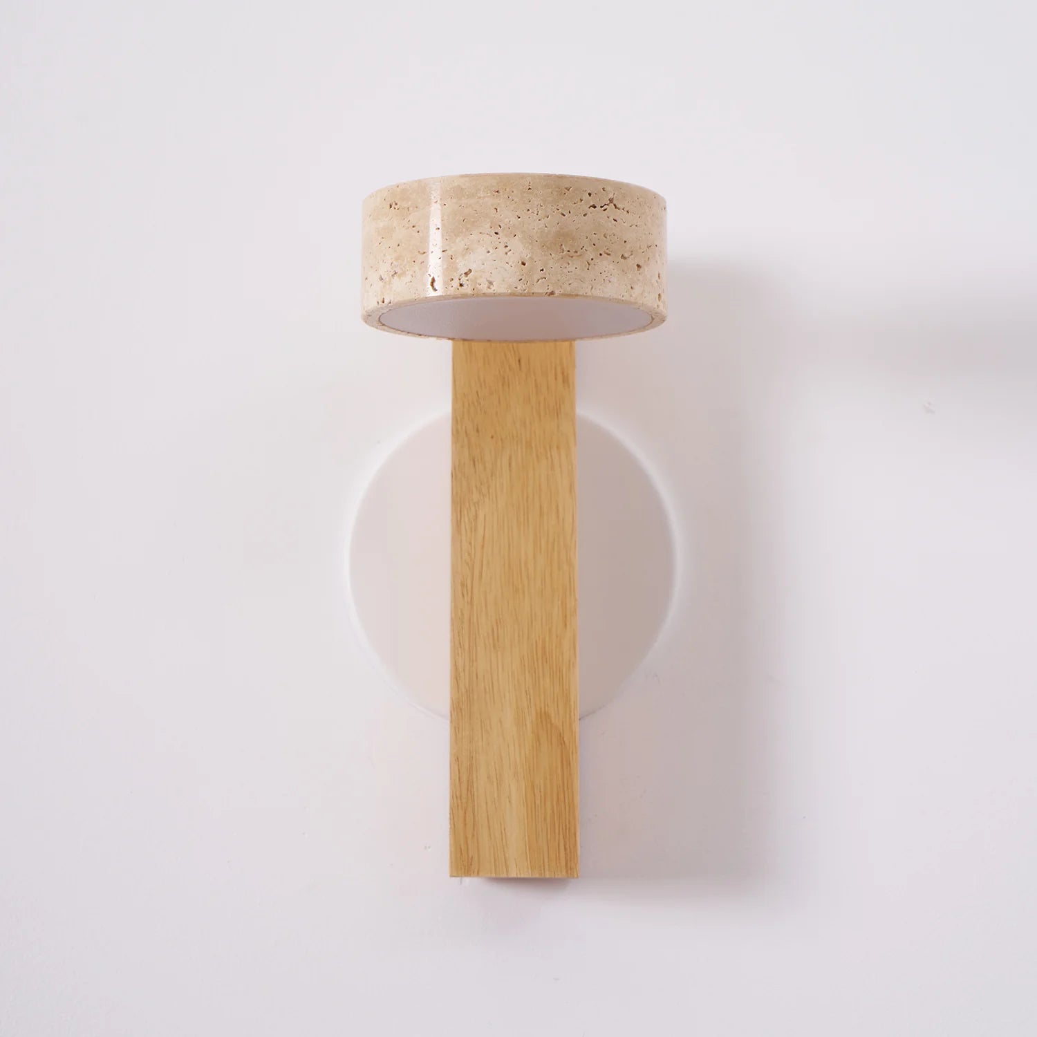 Hakka Wood & Travertine Wall Lamp