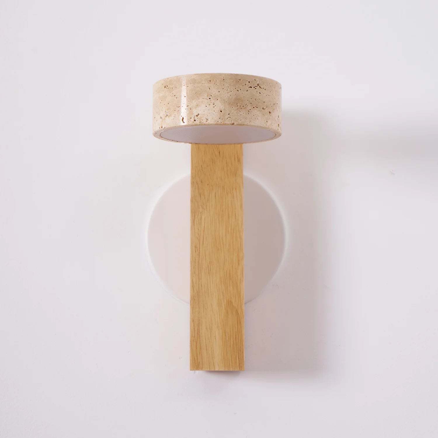 Hakka Wood & Travertine Wall Lamp