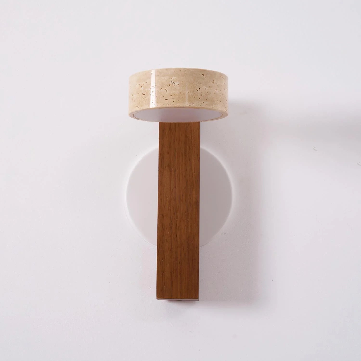 Hakka Wood & Travertine Wall Lamp