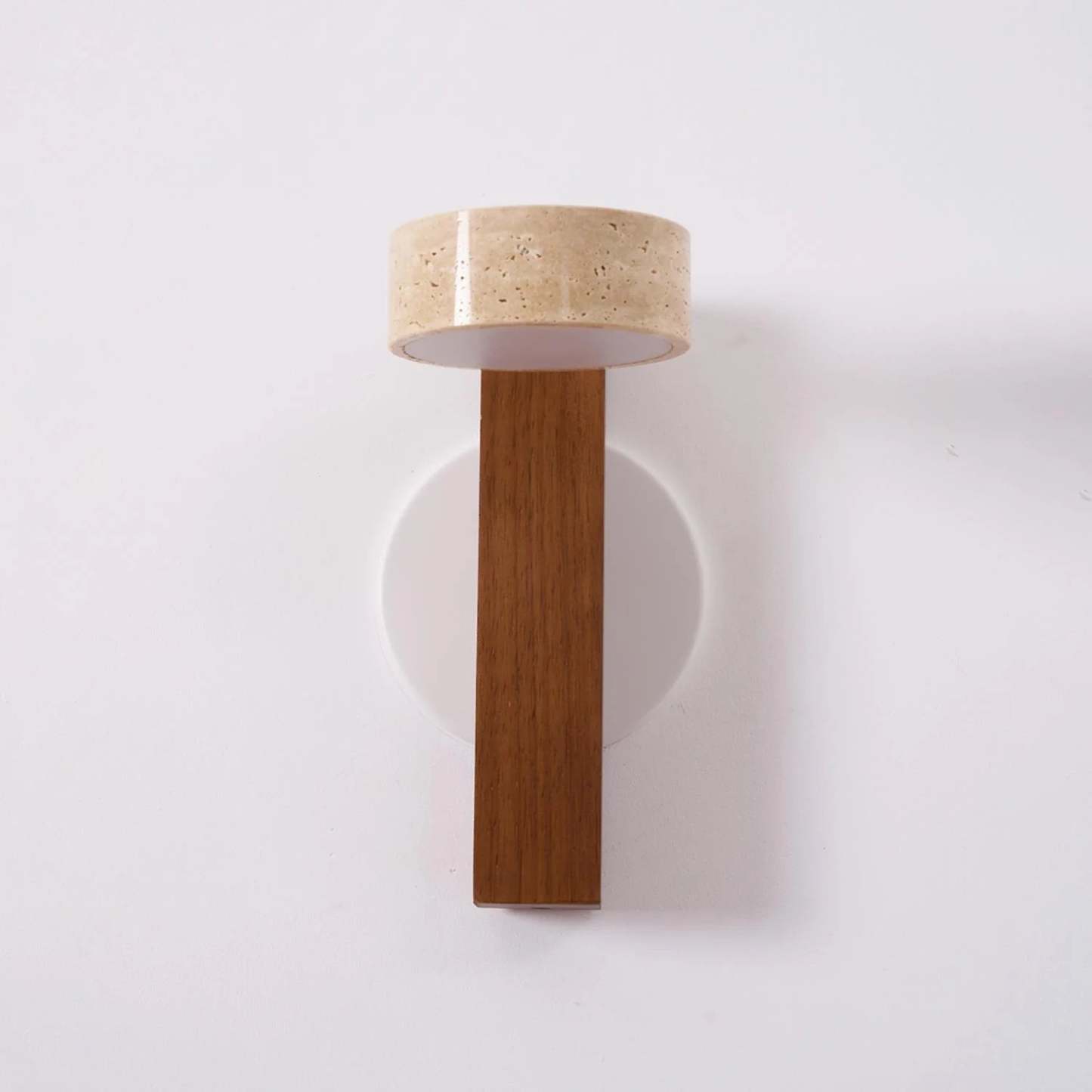 Hakka Wood & Travertine Wall Lamp