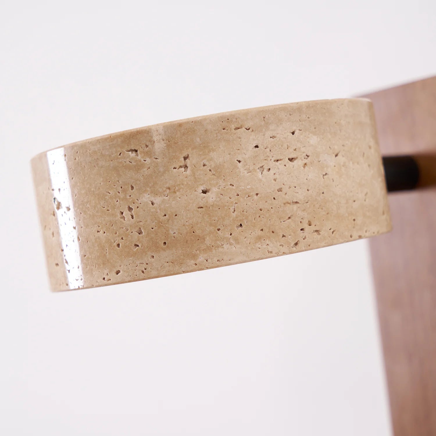 Hakka Wood & Travertine Wall Lamp