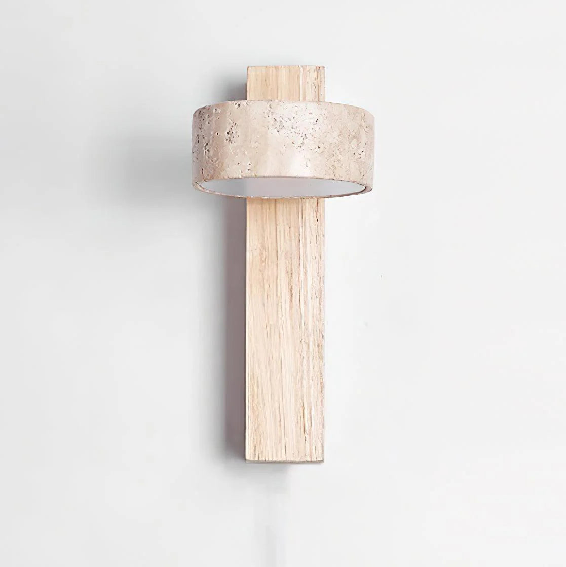 Hakka Wood & Travertine Wall Lamp