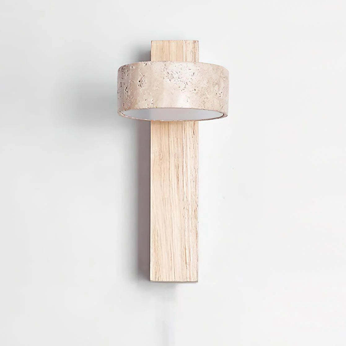 Hakka Wood & Travertine Wall Lamp