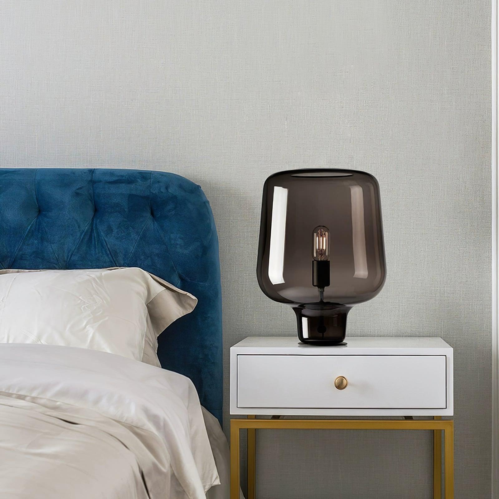 Axis Industrial Smoked Glass Table Lamp