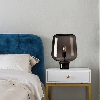 Axis Industrial Smoked Glass Table Lamp