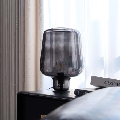 Axis Industrial Smoked Glass Table Lamp