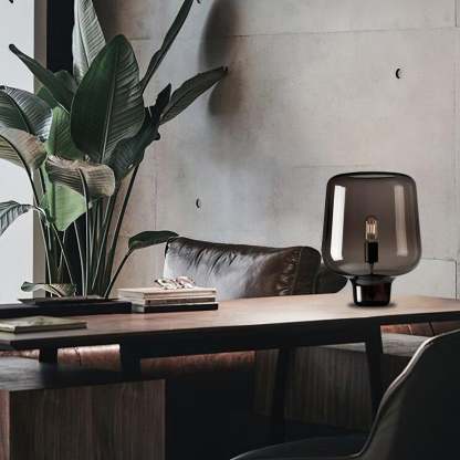Axis Industrial Smoked Glass Table Lamp