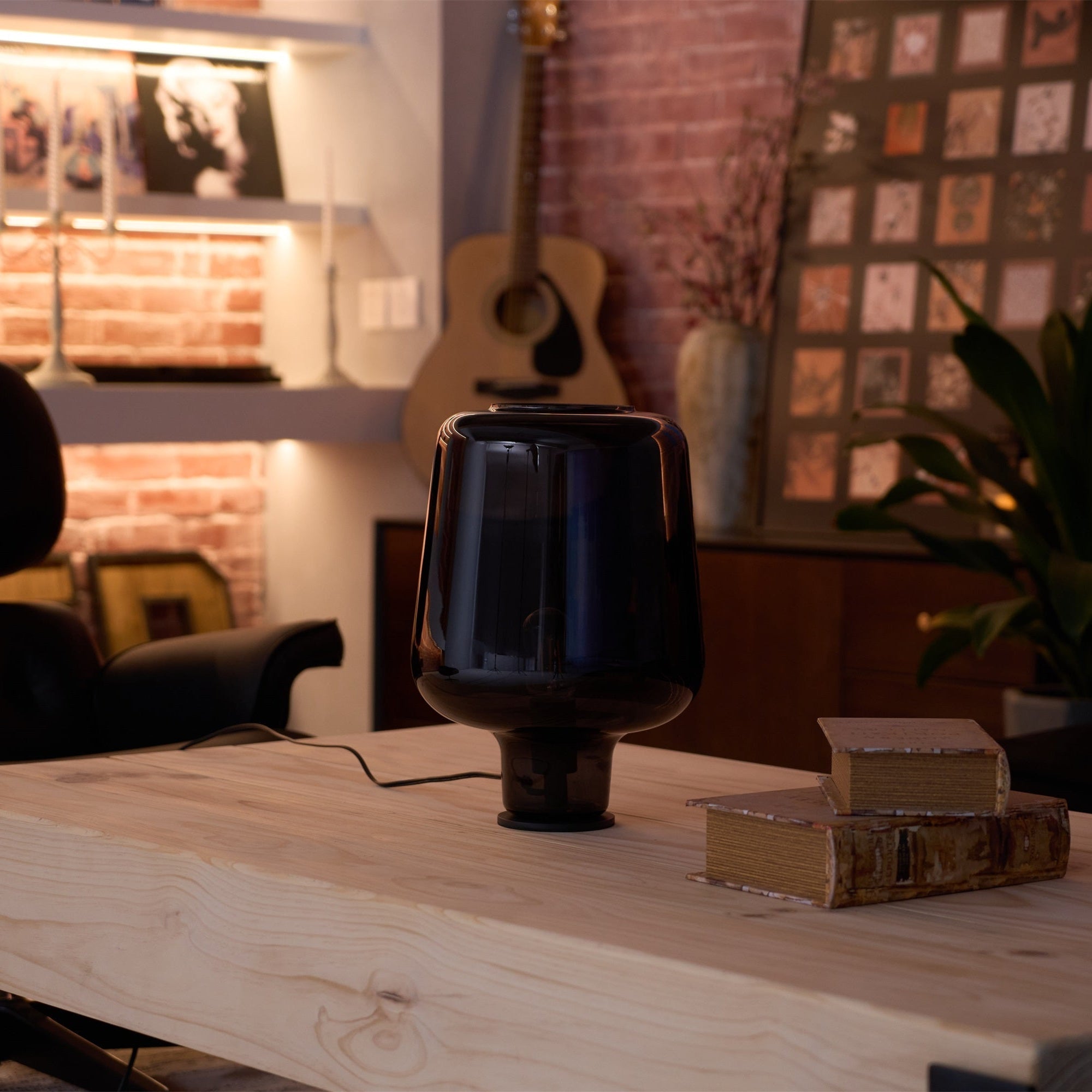 Axis Industrial Smoked Glass Table Lamp