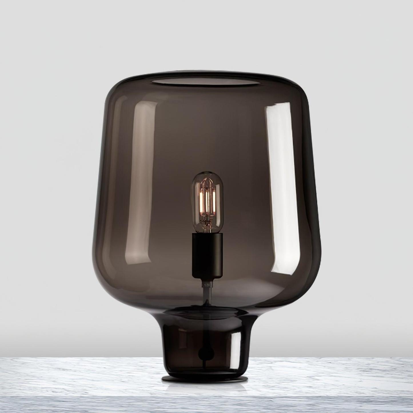 Axis Industrial Smoked Glass Table Lamp