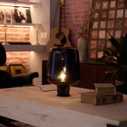 Axis Industrial Smoked Glass Table Lamp