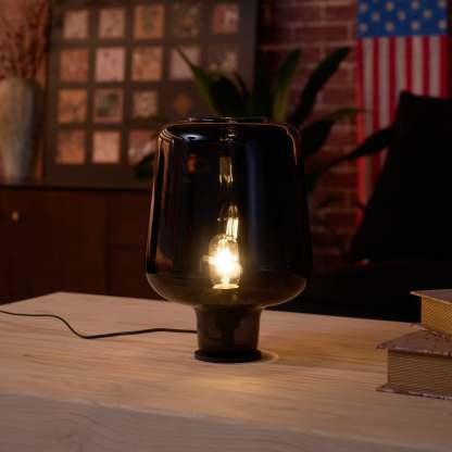 Axis Industrial Smoked Glass Table Lamp