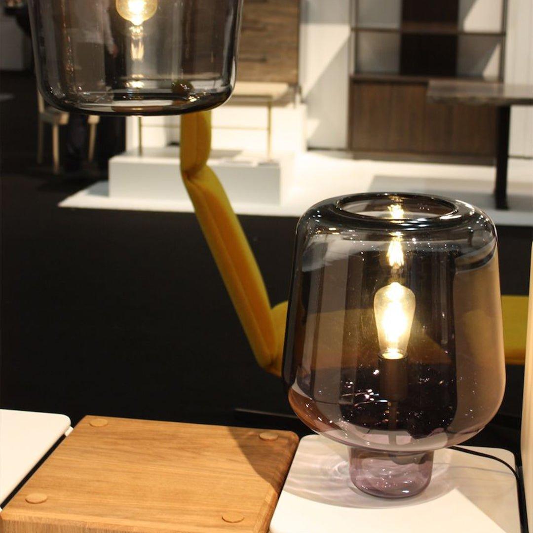 Axis Industrial Smoked Glass Table Lamp