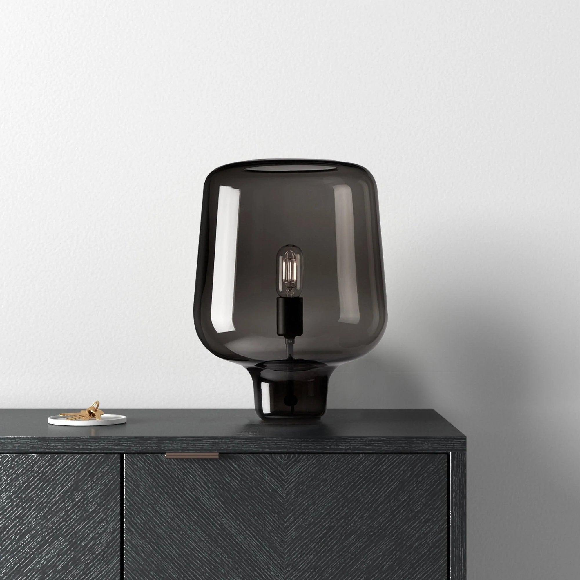 Axis Industrial Smoked Glass Table Lamp