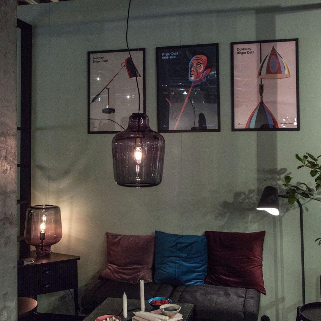 Axis Industrial Smoked Glass Table Lamp