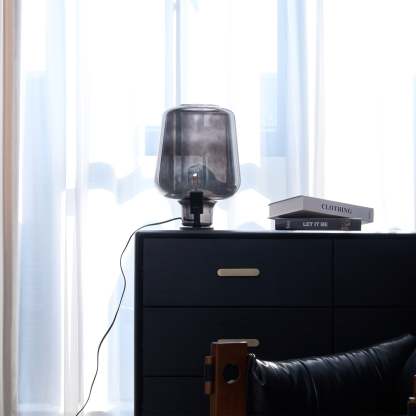 Axis Industrial Smoked Glass Table Lamp