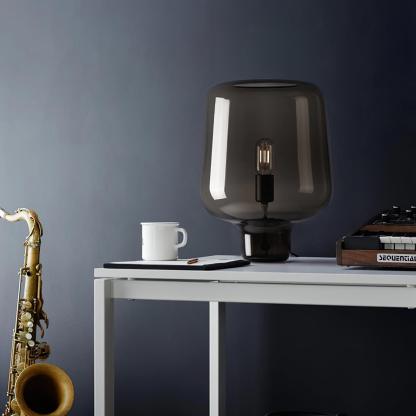 Axis Industrial Smoked Glass Table Lamp