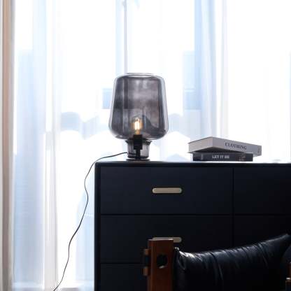 Axis Industrial Smoked Glass Table Lamp