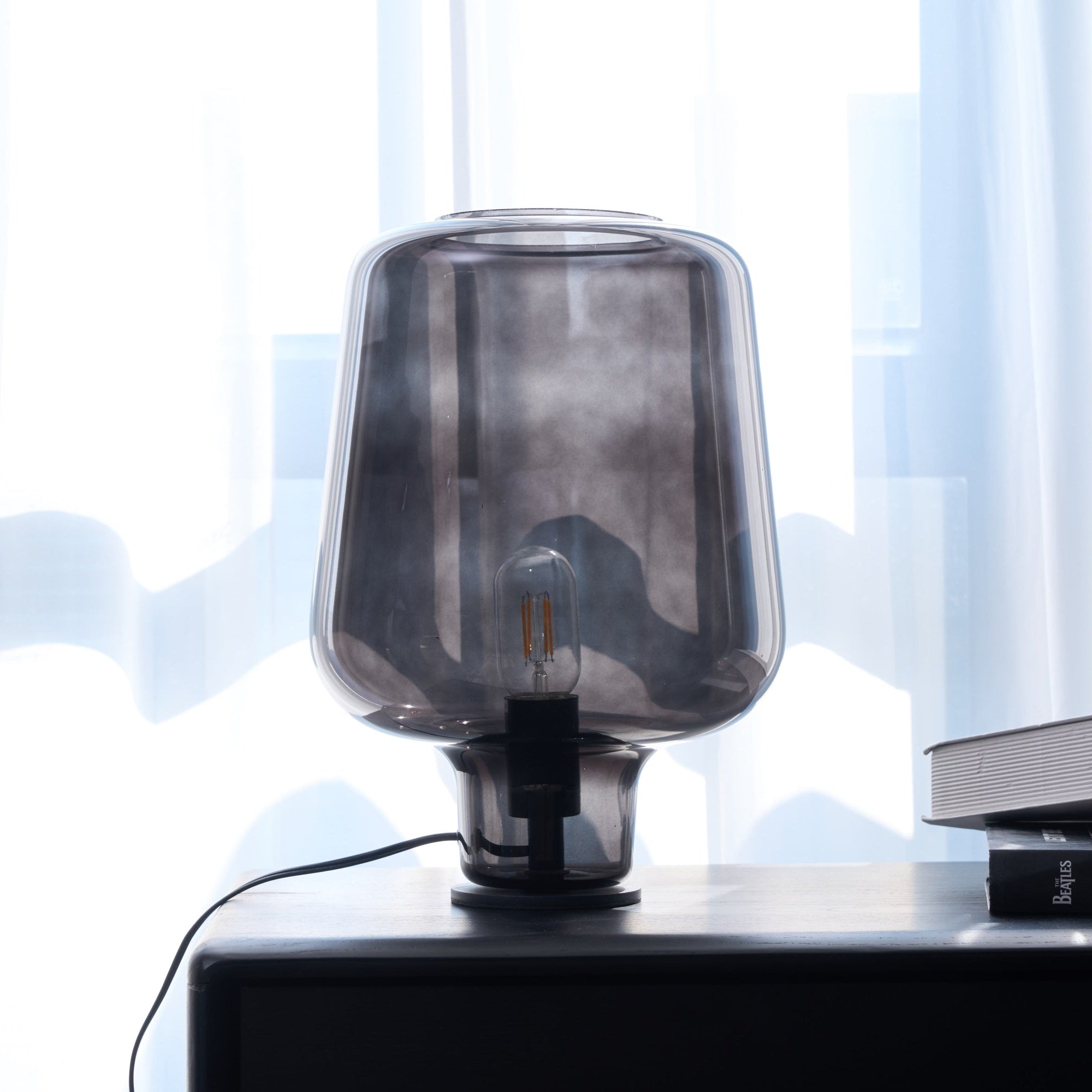 Axis Industrial Smoked Glass Table Lamp