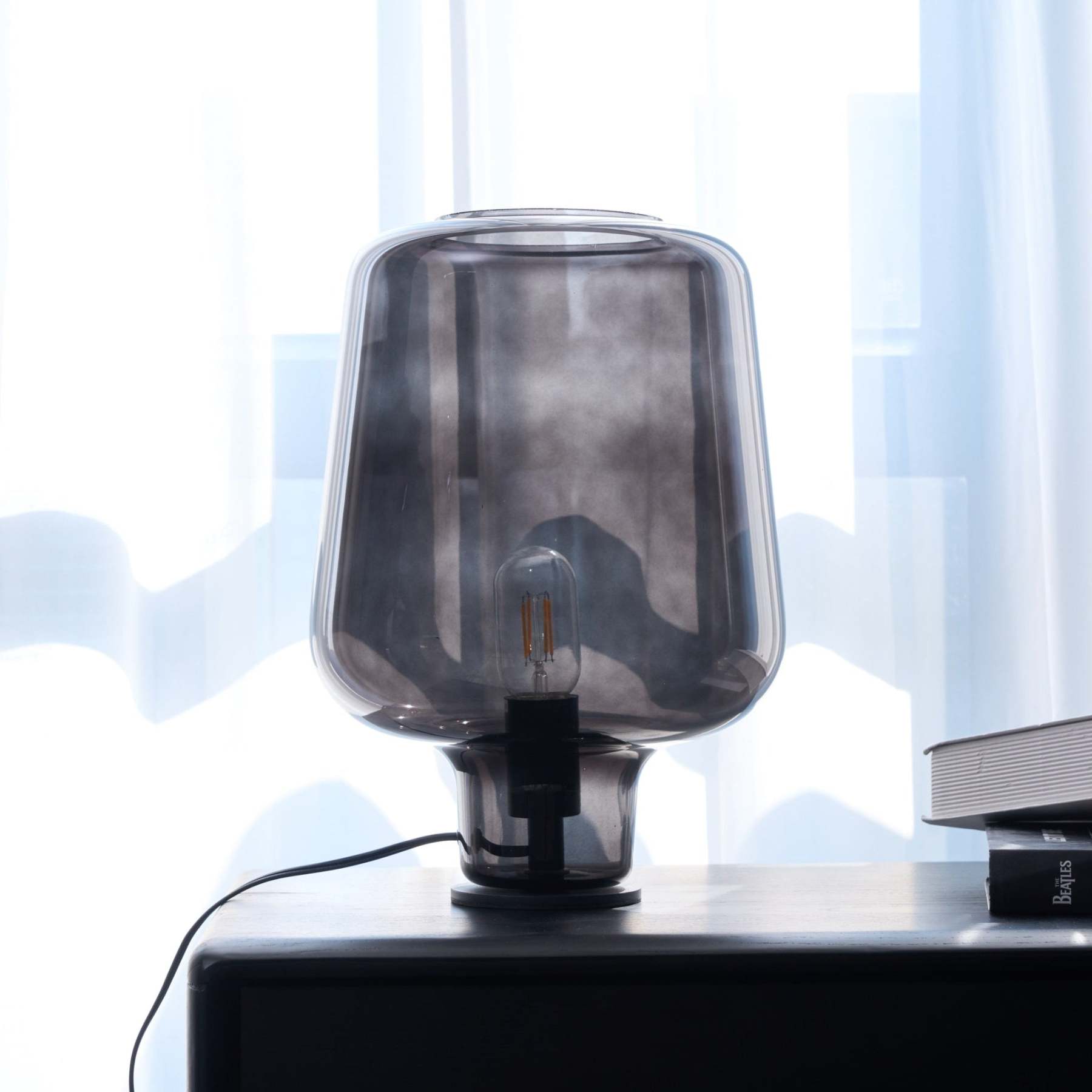 Axis Industrial Smoked Glass Table Lamp