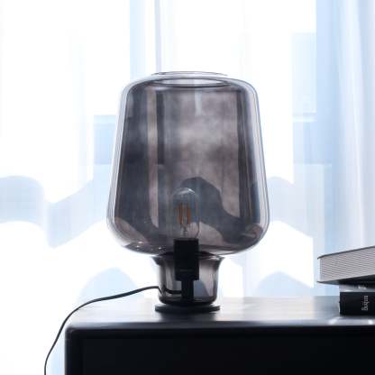 Axis Industrial Smoked Glass Table Lamp