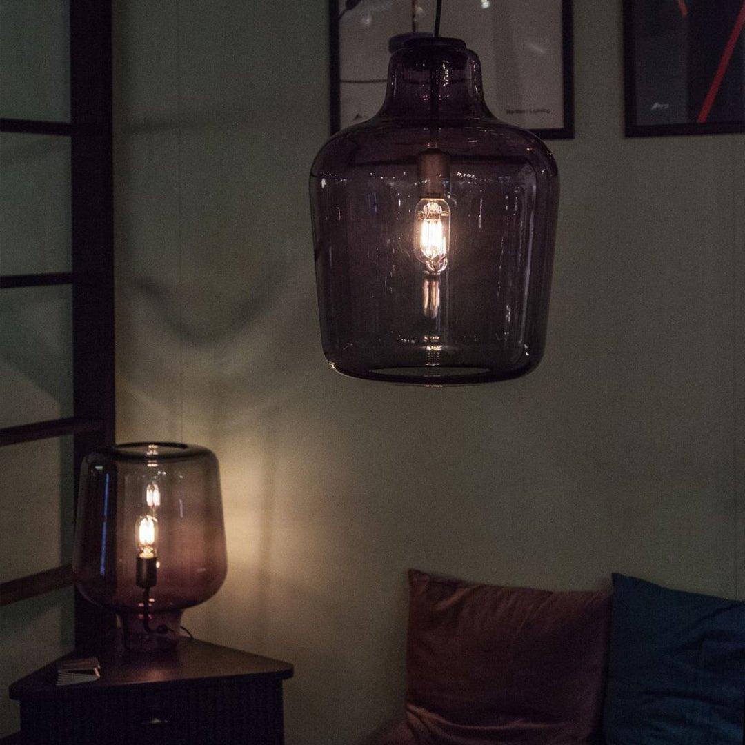 Axis Industrial Smoked Glass Table Lamp
