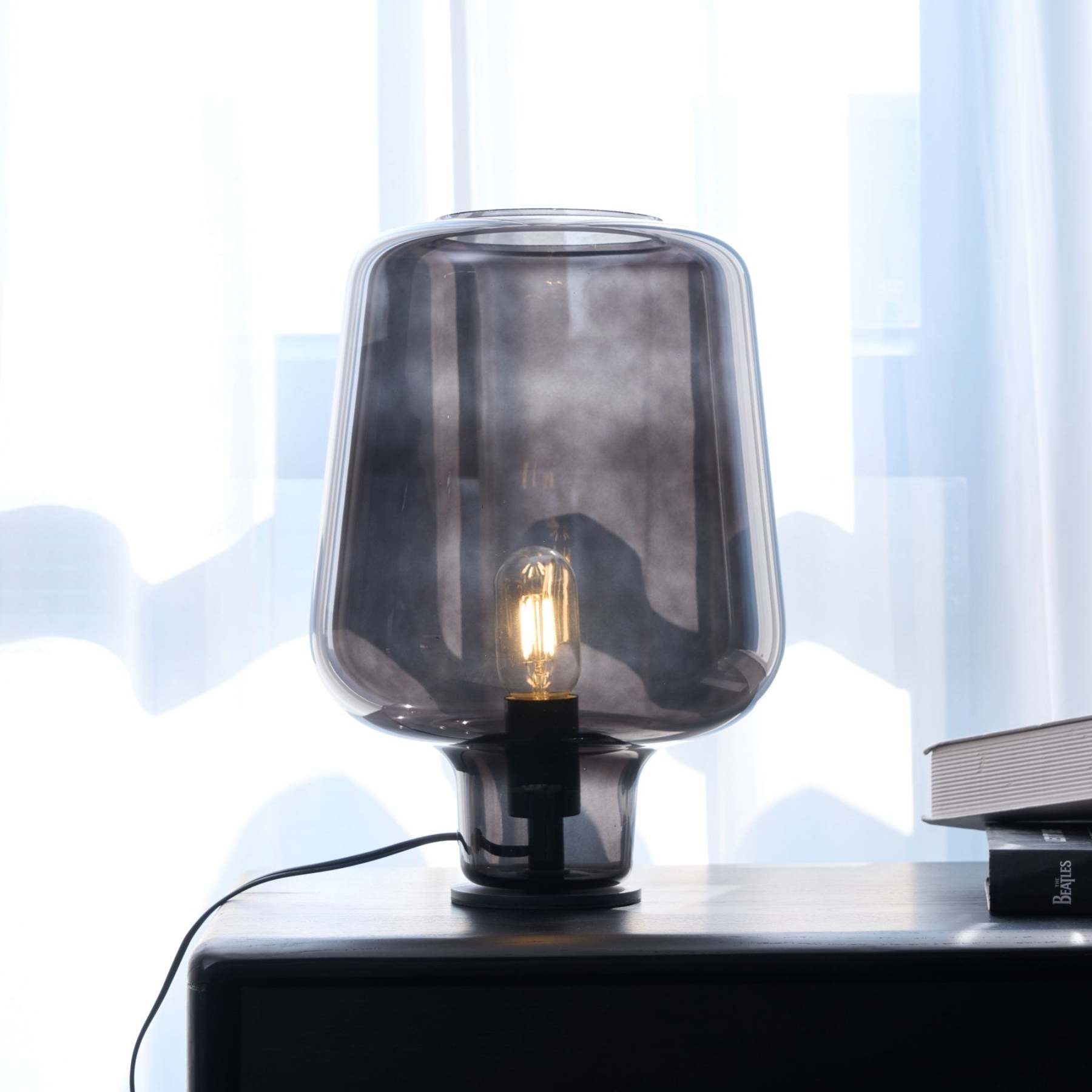 Axis Industrial Smoked Glass Table Lamp