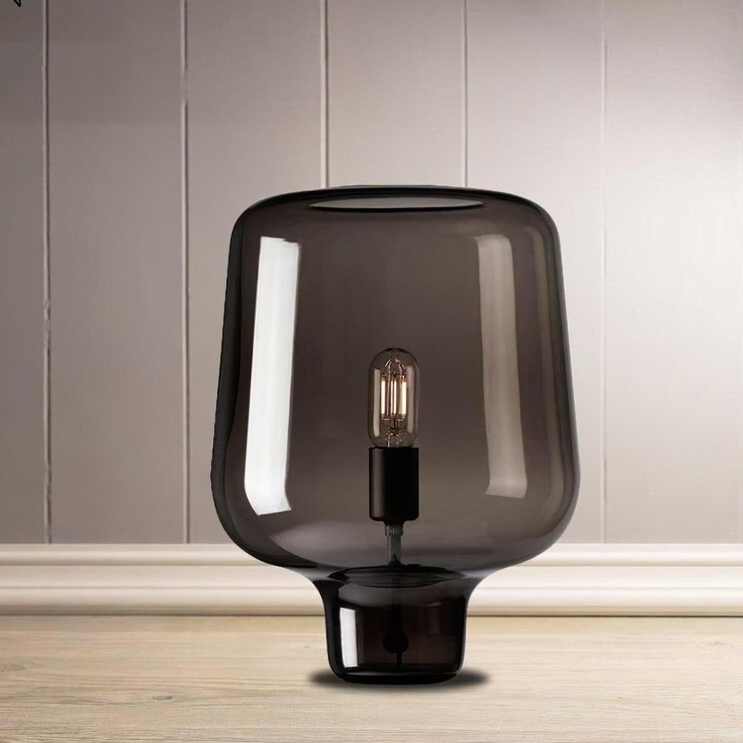 Axis Industrial Smoked Glass Table Lamp