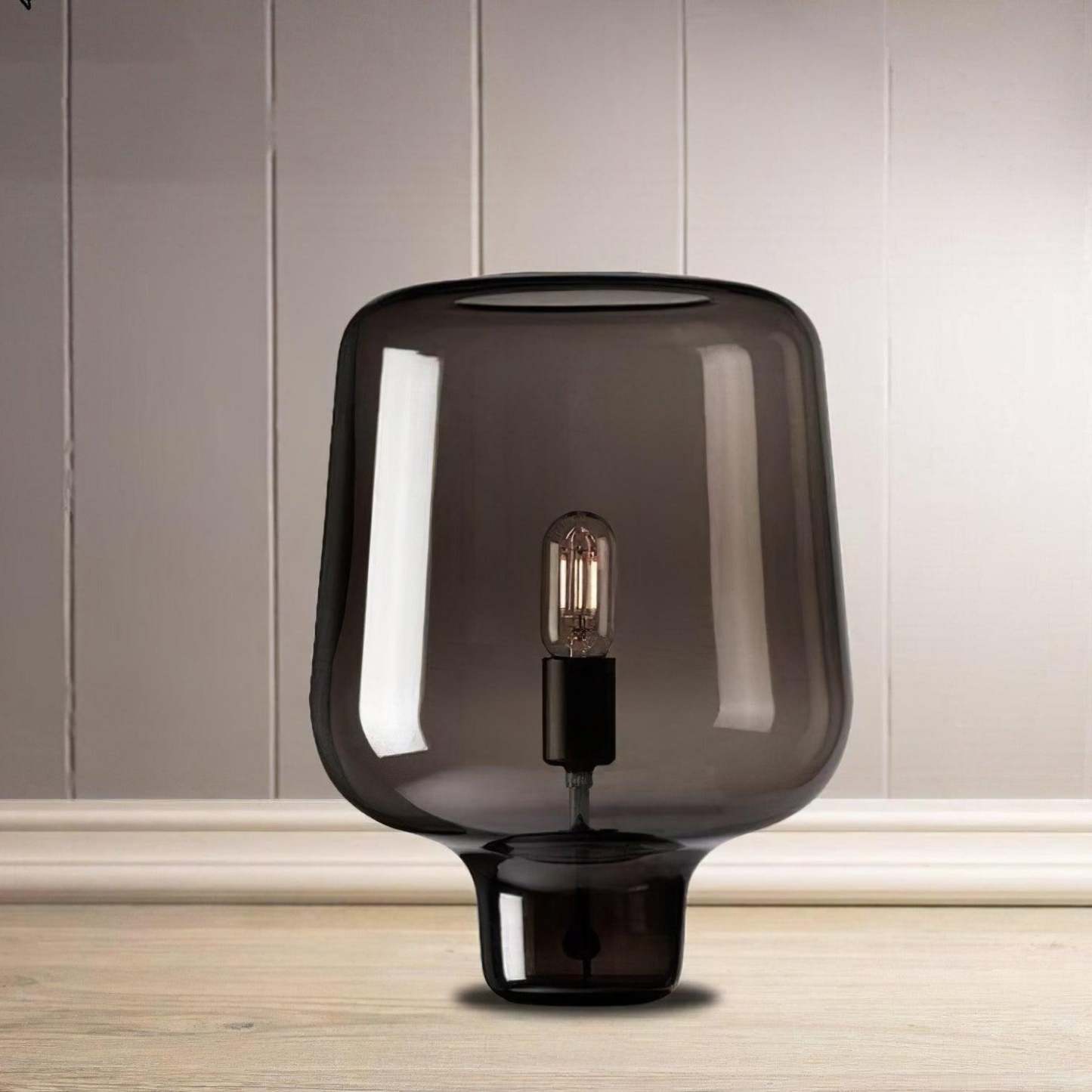 Axis Industrial Smoked Glass Table Lamp