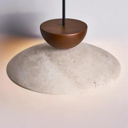 Ozawa Modern Round Travertine Pendant Light Shades Dining Room