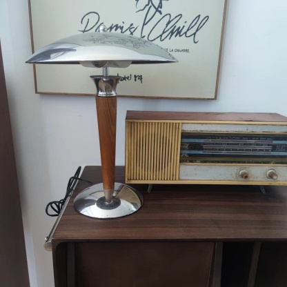 Retro Metal & Wood Table Lamp